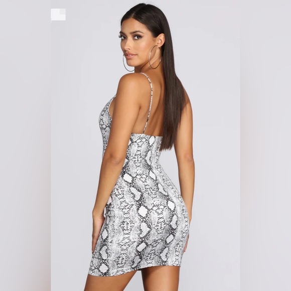 Windsor Snake Print Mini Dress XS | Bodycon Spaghetti Strap - Picture 6 of 8